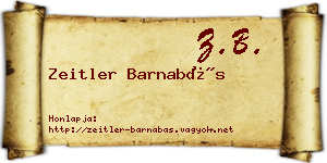 Zeitler Barnabás névjegykártya